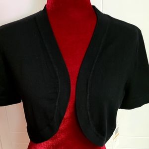 NWT-Nina Leonard Black Cropped Shoulder Cover Size-Small